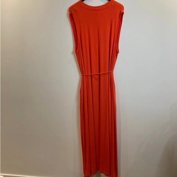 MATILDA JANE Sz XXL Jersey Knit A Line Braided Belt B Neck Pockets Maxi Dress - Picture 2 of 8